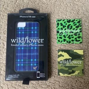 Blue plaid wildflower case